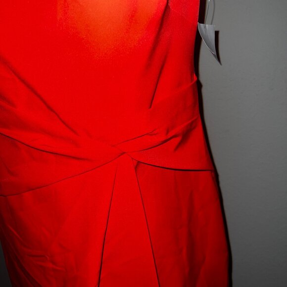 RALPH LAUREN BRIGHT ORANGE-CORAL MID LENGTH DRESS - Picture 4 of 10